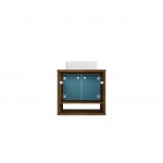 Liberty Floating 23.62 Bathroom Vanity Sink in Rustic Brown and Aqua Blue