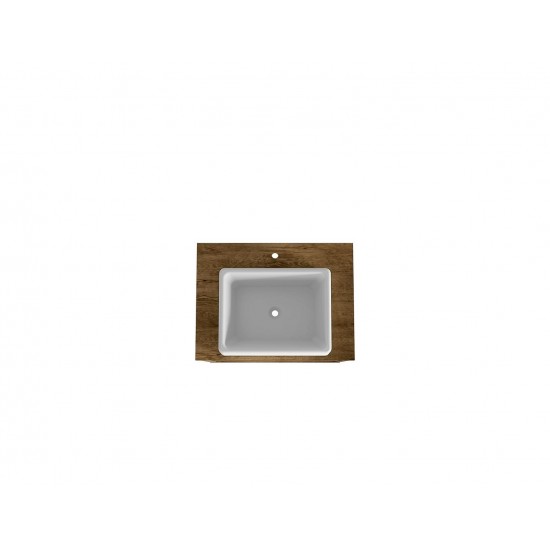 Liberty Floating 23.62 Bathroom Vanity Sink in Rustic Brown and Aqua Blue