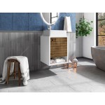 Liberty Floating 17.71 Bathroom Vanity Sink in White and Rustic Brown
