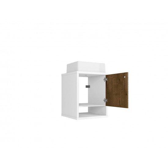 Liberty Floating 17.71 Bathroom Vanity Sink in White and Rustic Brown
