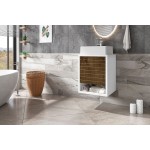 Liberty Floating 17.71 Bathroom Vanity Sink in White and Rustic Brown