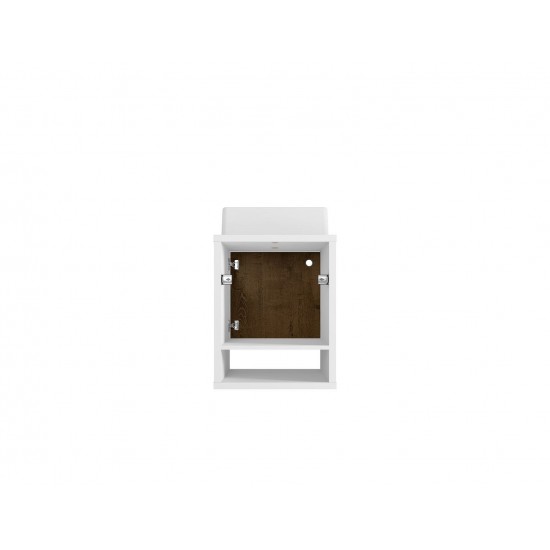 Liberty Floating 17.71 Bathroom Vanity Sink in White and Rustic Brown
