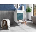 Liberty Floating 17.71 Bathroom Vanity Sink in White and Aqua Blue