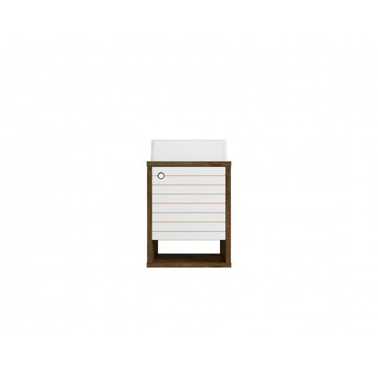 Liberty Floating 17.71 Bathroom Vanity Sink in Rustic Brown and White
