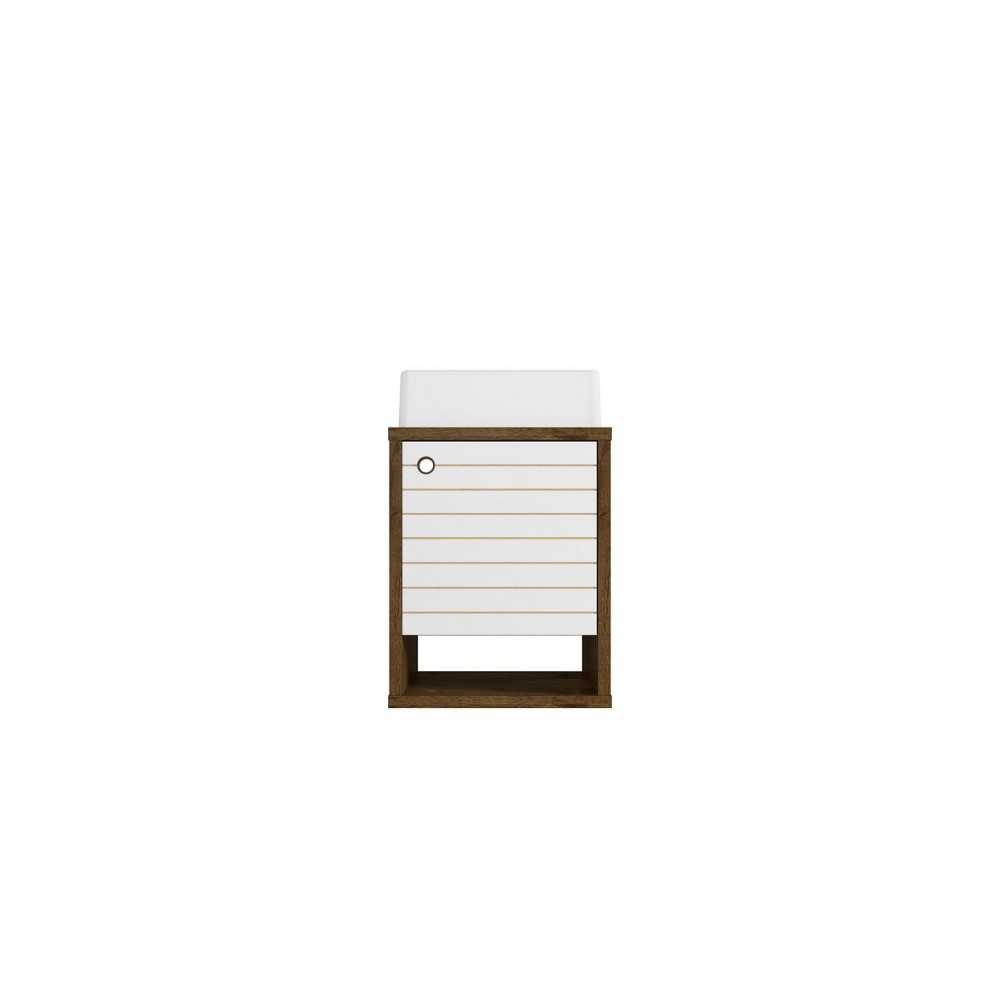 Liberty Floating 17.71 Bathroom Vanity Sink in Rustic Brown and White