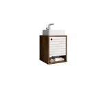 Liberty Floating 17.71 Bathroom Vanity Sink in Rustic Brown and White