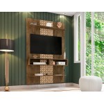 Libra Long Floating 45.35 Entertainment Center in Rustic Brown and 3D