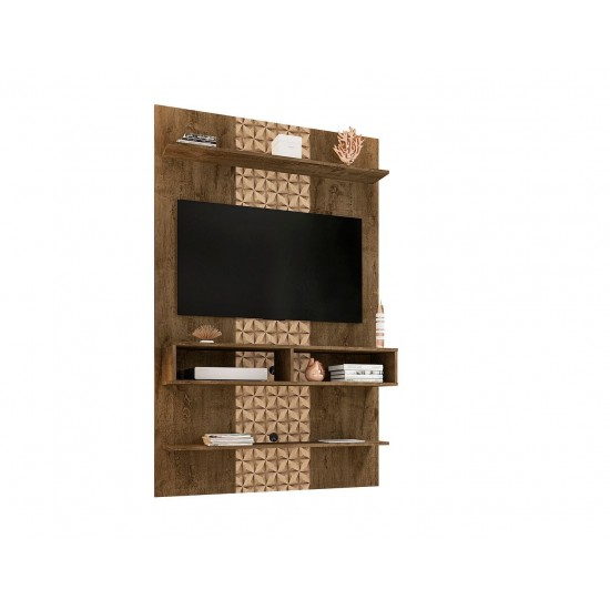 Libra Long Floating 45.35 Entertainment Center in Rustic Brown and 3D