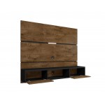 Vernon 62.99 Floating Entertainment Center in Rustic Brown and Black