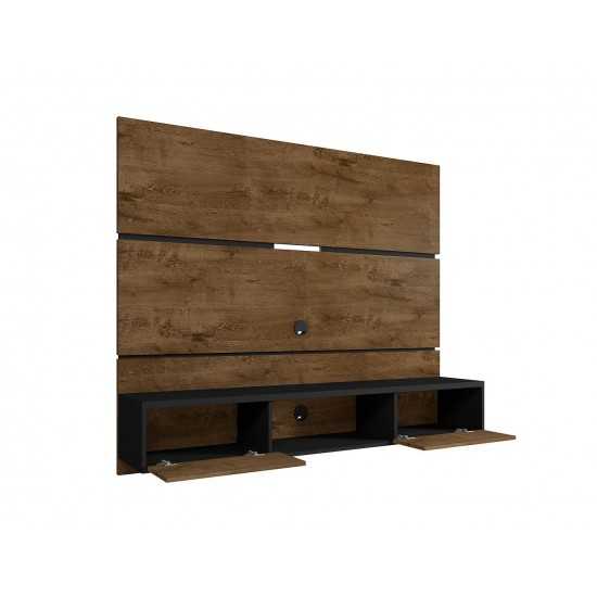 Vernon 62.99 Floating Entertainment Center in Rustic Brown and Black