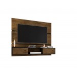 Vernon 62.99 Floating Entertainment Center in Rustic Brown and Black