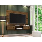 Vernon 62.99 Floating Entertainment Center in Rustic Brown and Black