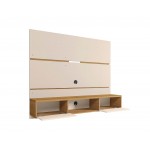 Vernon 62.99 Floating Entertainment Center in Off White and Cinnamon