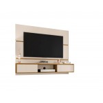 Vernon 62.99 Floating Entertainment Center in Off White and Cinnamon