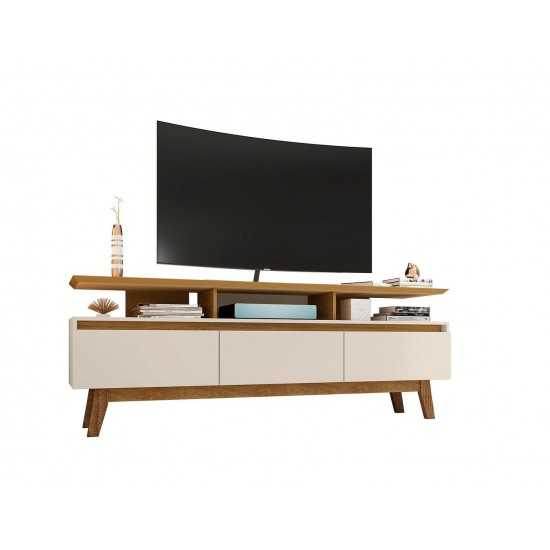 Yonkers 70.86 TV Stand in Off White and Cinnamon