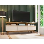 Yonkers 70.86 TV Stand in Off White and Cinnamon