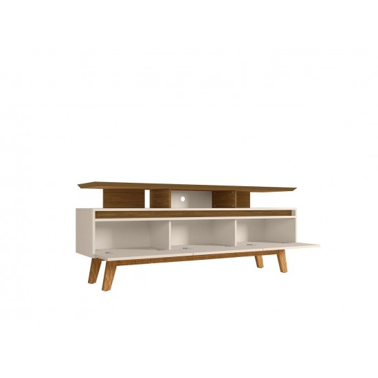 Yonkers 70.86 TV Stand in Off White and Cinnamon