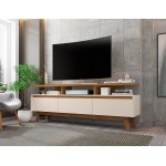 Yonkers 70.86 TV Stand in Off White and Cinnamon