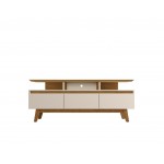 Yonkers 70.86 TV Stand in Off White and Cinnamon