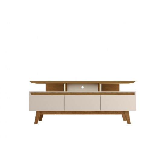 Yonkers 70.86 TV Stand in Off White and Cinnamon