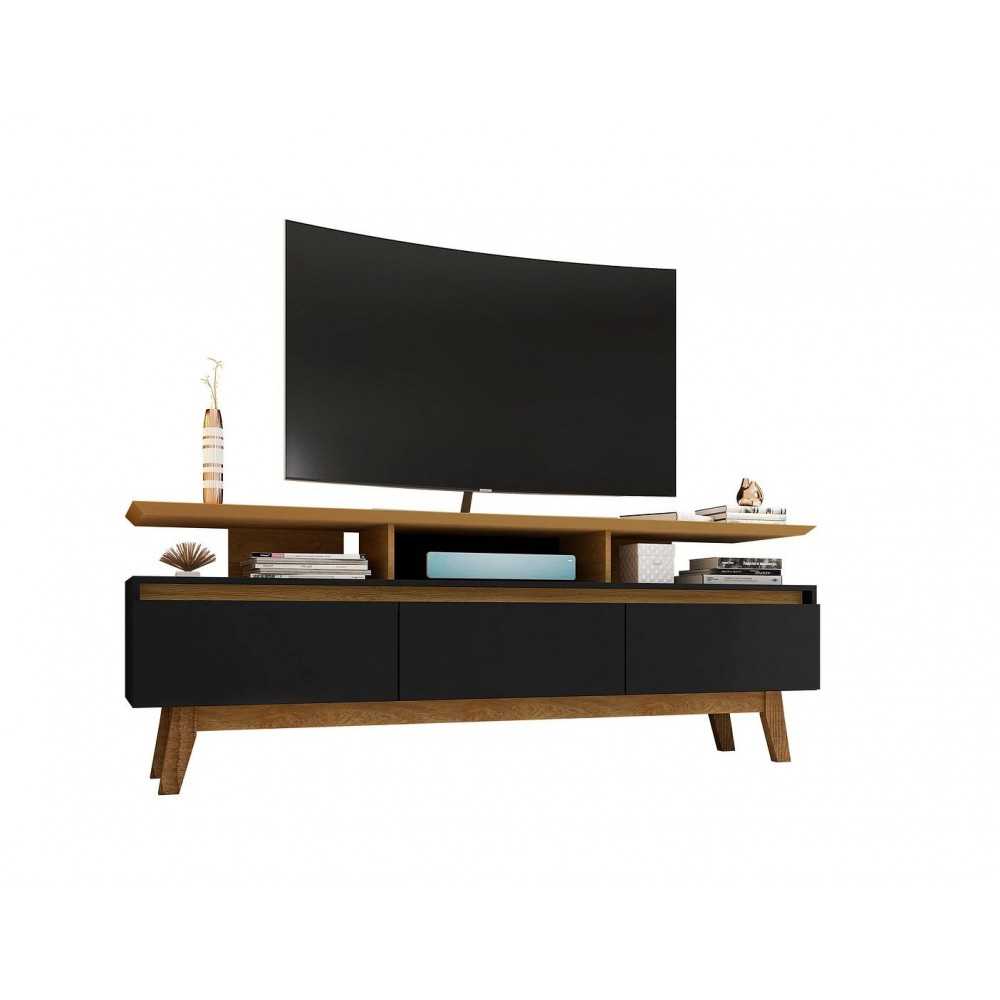 Yonkers 70.86 TV Stand in Black and Cinnamon