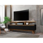 Yonkers 70.86 TV Stand in Black and Cinnamon