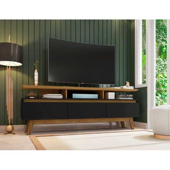 Yonkers 70.86 TV Stand in Black and Cinnamon