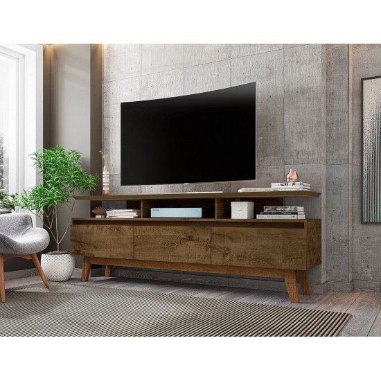 Yonkers 70.86 TV Stand in Rustic Brown