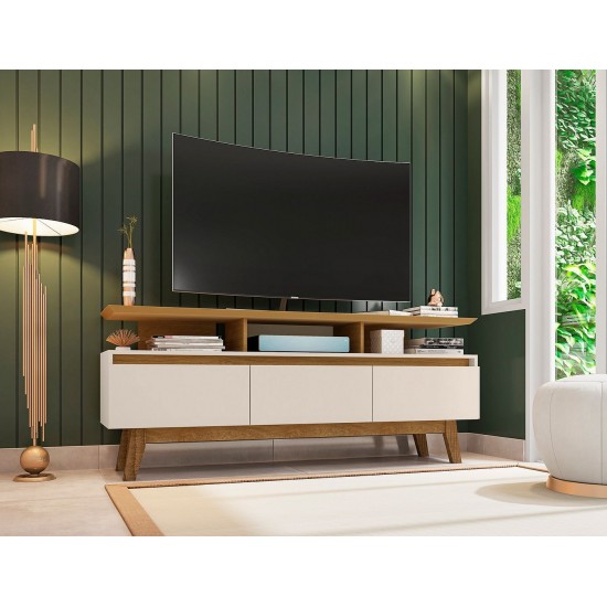 Yonkers 62.99 TV Stand in Off White and Cinnamon