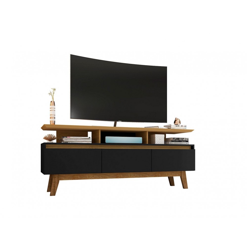 Yonkers 62.99 TV Stand in Black and Cinnamon