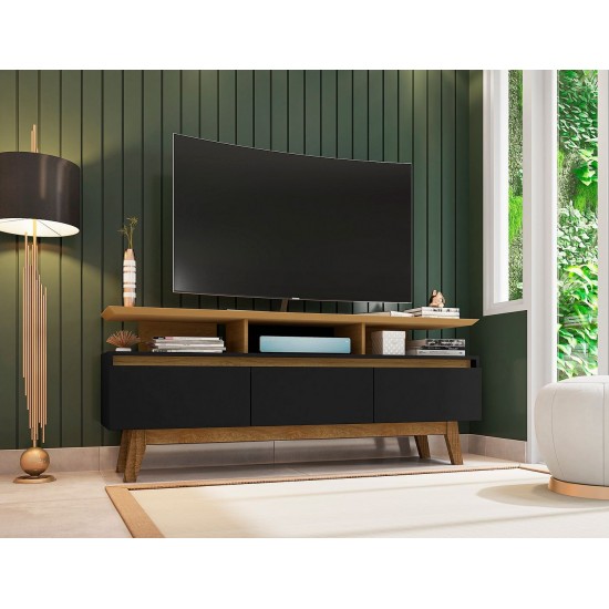 Yonkers 62.99 TV Stand in Black and Cinnamon