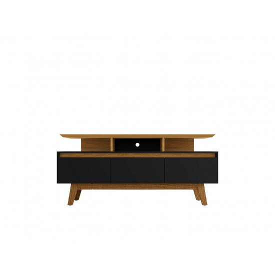 Yonkers 62.99 TV Stand in Black and Cinnamon