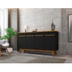 Yonkers 62.99 Sideboard in Black and Cinnamon