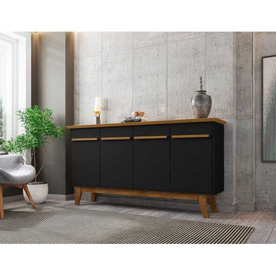 Yonkers 62.99 Sideboard in Black and Cinnamon