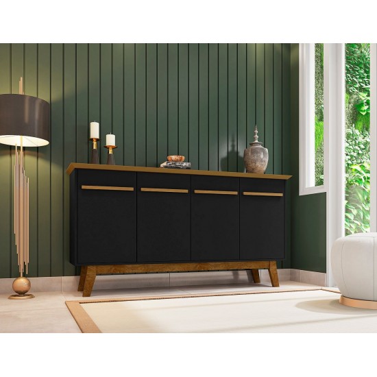 Yonkers 62.99 Sideboard in Black and Cinnamon