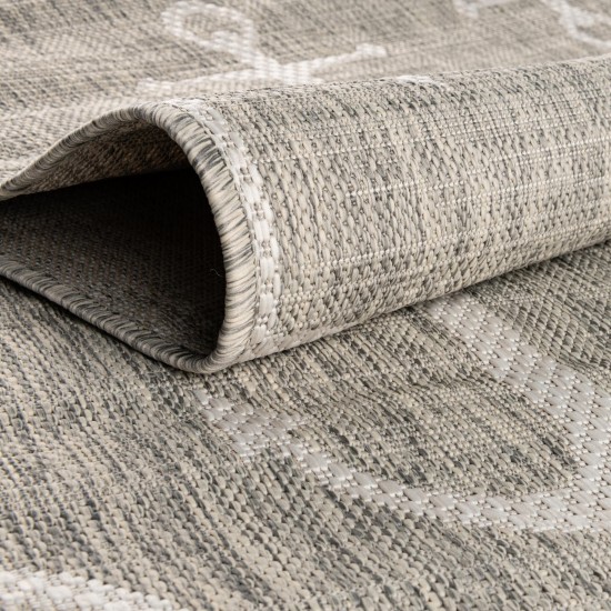 Rug Unique Loom Outdoor Coastal Gray Rectangular 6' 0 x 9' 0