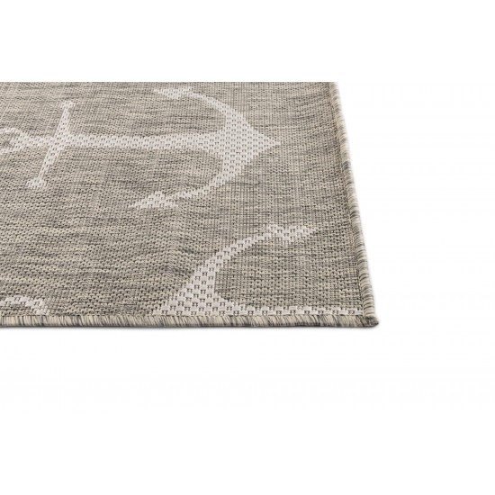 Rug Unique Loom Outdoor Coastal Gray Rectangular 6' 0 x 9' 0