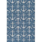 Rug Unique Loom Outdoor Coastal Blue Rectangular 6' 0 x 9' 0