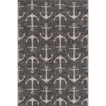 Rug Unique Loom Outdoor Coastal Charcoal Rectangular 6' 0 x 9' 0