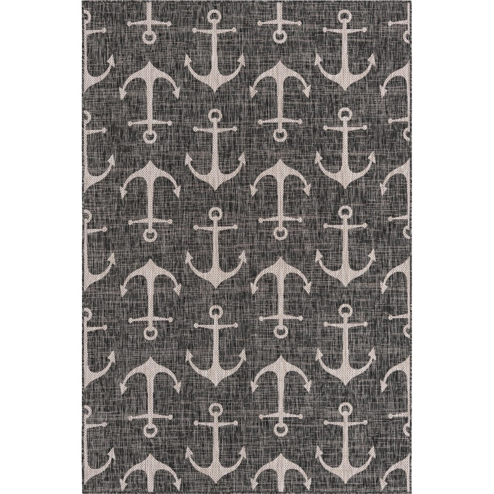 Rug Unique Loom Outdoor Coastal Charcoal Rectangular 6' 0 x 9' 0 Rug Unique Loom Outdoor Coastal Charcoal Rectangular 6' 0 x 9' 0