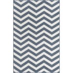 Rug Unique Loom Outdoor Coastal Navy Blue Rectangular 5' 3 x 8' 0