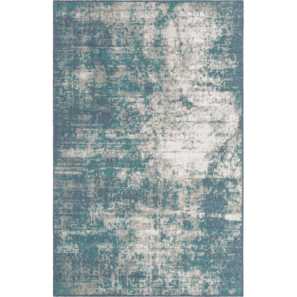 Rug Unique Loom Outdoor Coastal Blue Rectangular 5' 3 x 8' 0