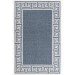 Rug Unique Loom Outdoor Coastal Navy Blue Rectangular 5' 3 x 8' 0