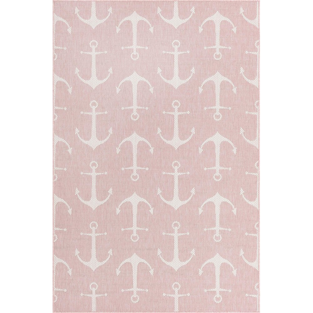 Rug Unique Loom Outdoor Coastal Pink Rectangular 5' 3 x 7' 10