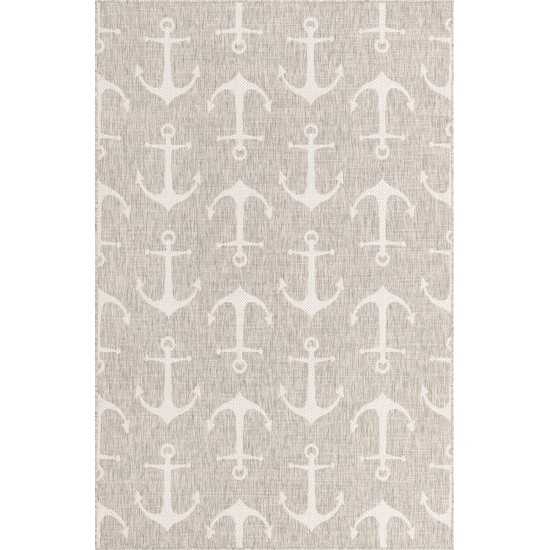 Rug Unique Loom Outdoor Coastal Gray Rectangular 5' 3 x 7' 10