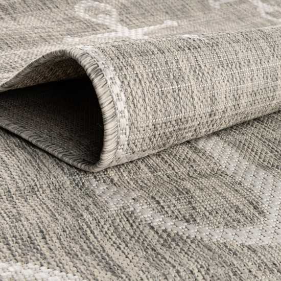 Rug Unique Loom Outdoor Coastal Gray Rectangular 5' 3 x 7' 10