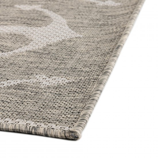 Rug Unique Loom Outdoor Coastal Gray Rectangular 5' 3 x 7' 10