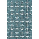 Rug Unique Loom Outdoor Coastal Teal Rectangular 5' 3 x 7' 10