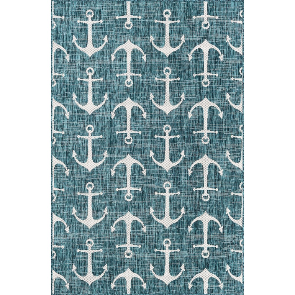 Rug Unique Loom Outdoor Coastal Teal Rectangular 5' 3 x 7' 10 Rug Unique Loom Outdoor Coastal Teal Rectangular 5' 3 x 7' 10