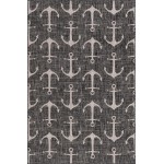 Rug Unique Loom Outdoor Coastal Charcoal Rectangular 5' 3 x 7' 10